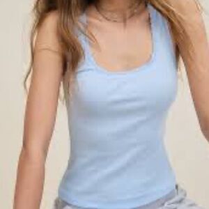 Aerie Ribbed Light Blue Tank Top Size Medium